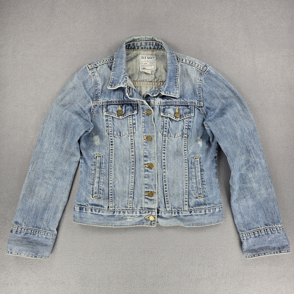 Y2K Old Navy Denim Jacket Vintage Womens Size Small Blue‎ Jean Button VTG